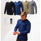 Bamboo Men's Long Sleeve V-Neck T-shirt