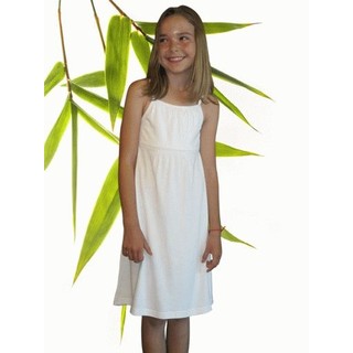 Girls Bamboo & Organic Cotton Tank Dress - M 7/8 Natural