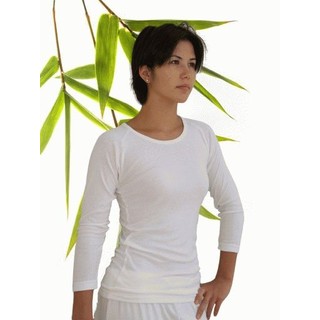 Womens Bamboo 3/4 Sleeve Top - X-Large Natural
