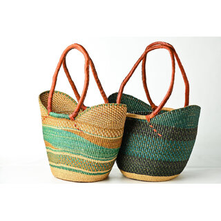 Ushopper Long Handle African Basket - Coloured