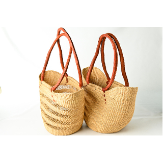 Ushopper Long Handle African Basket - Natural