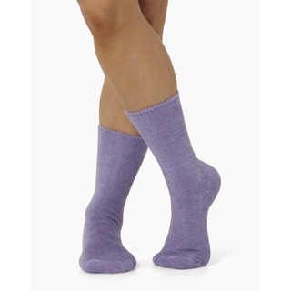 WOMENS FEATHERED BAMBOO BED SOCK - LAVENDER