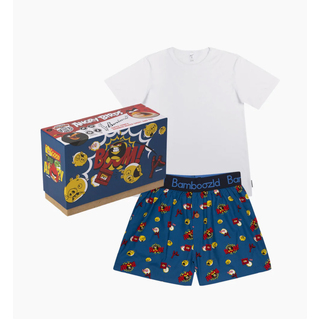 MENS ANGRY BIRDS BAMBOO BOXER SHORT & TEE SLEEP SET